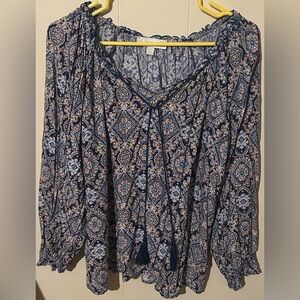 Weekend Suzanne Betro Long Sleeve Large Blouse